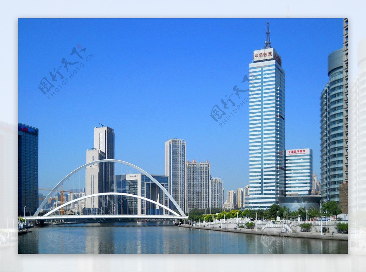 海河大沽桥周边建筑景观图片