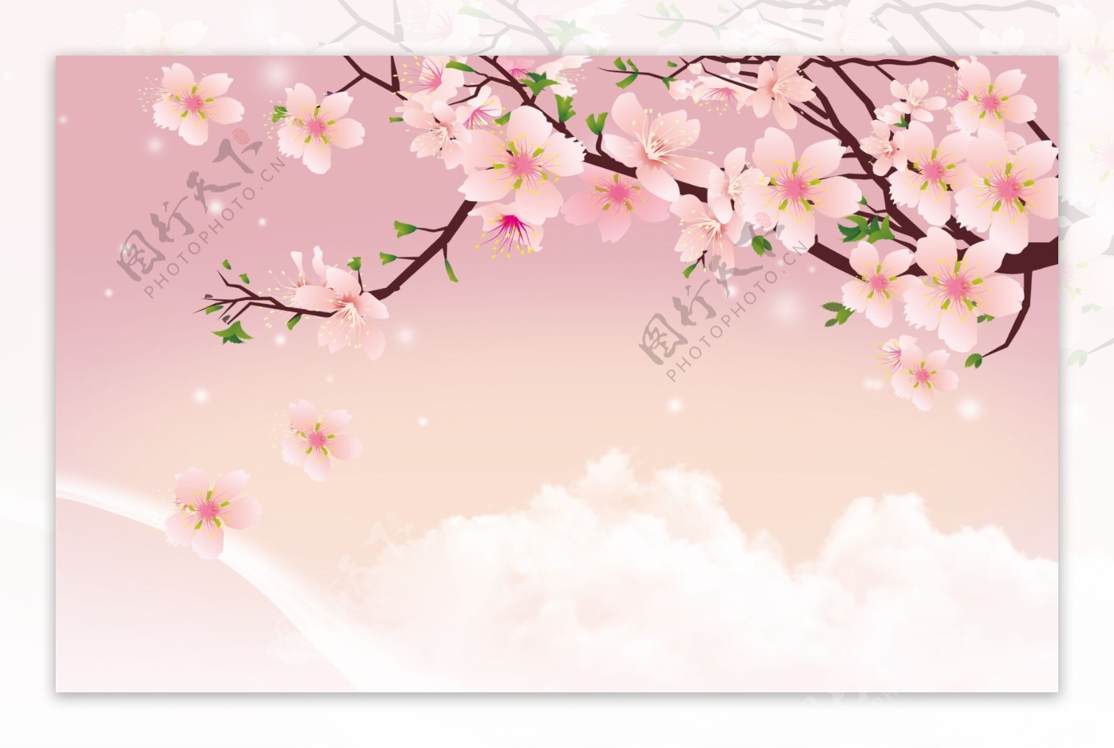 粉红梅花背景图片