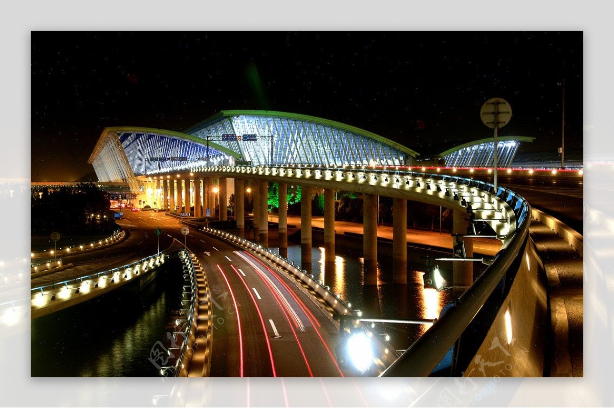 浦东机场夜景图片