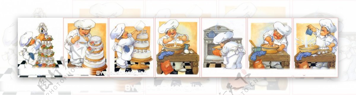 卡通绘本厨师图片
