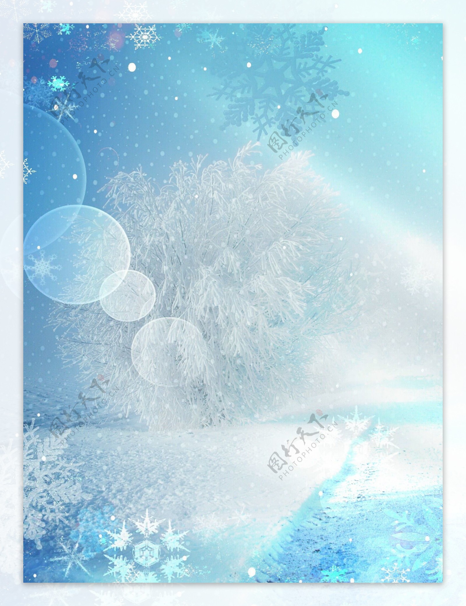 梦幻冬雪背景图片