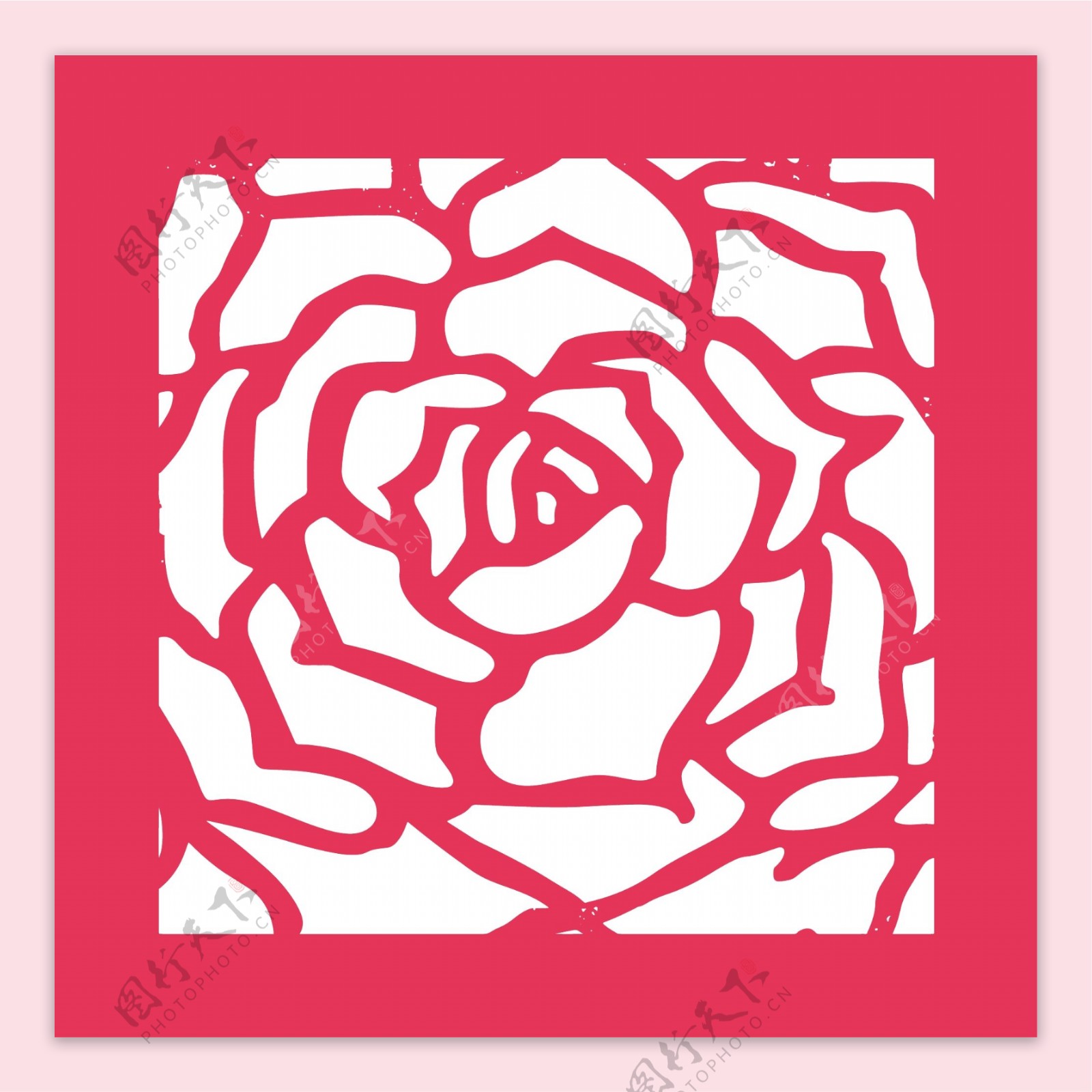 玫瑰雕刻镂空花纹图片