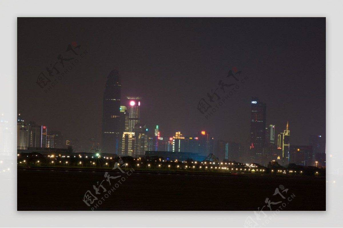 深圳湾夜景图片