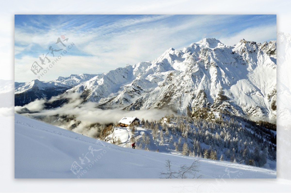 雪山全景图片