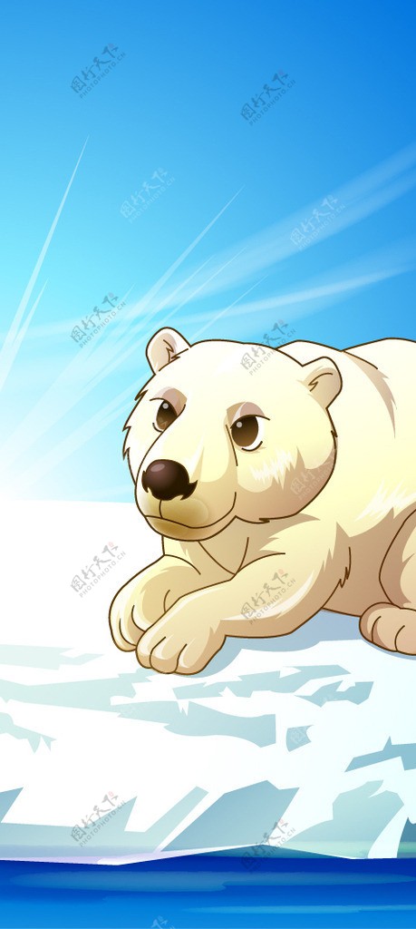 可爱动物绿色大白熊图片
