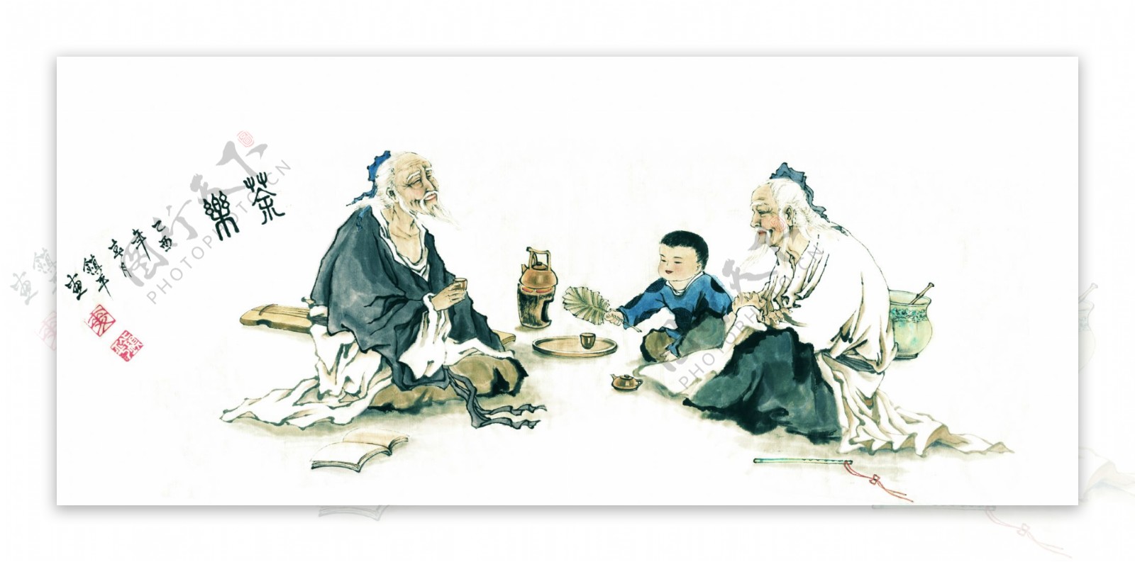古代人物饮茶图片