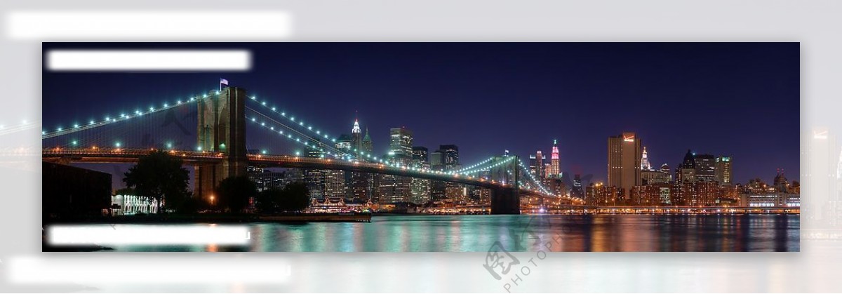纽约布鲁克林大桥夜景图片