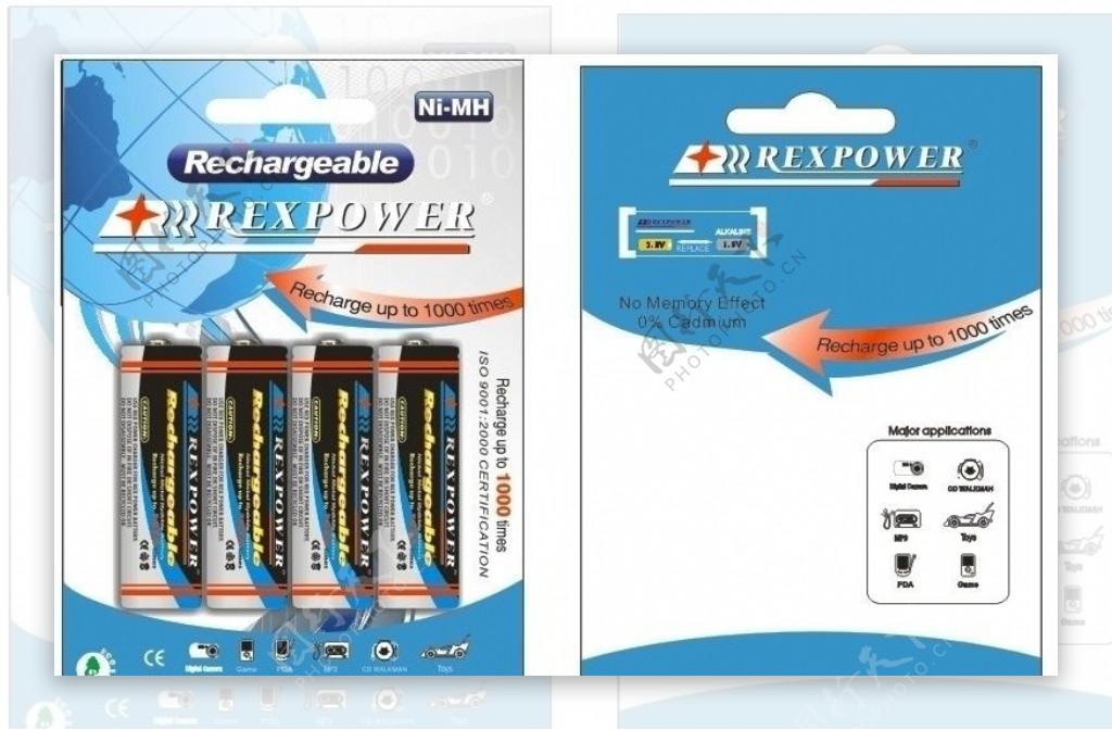 包装设计彩图CDR电池插卡广告设计矢量图片