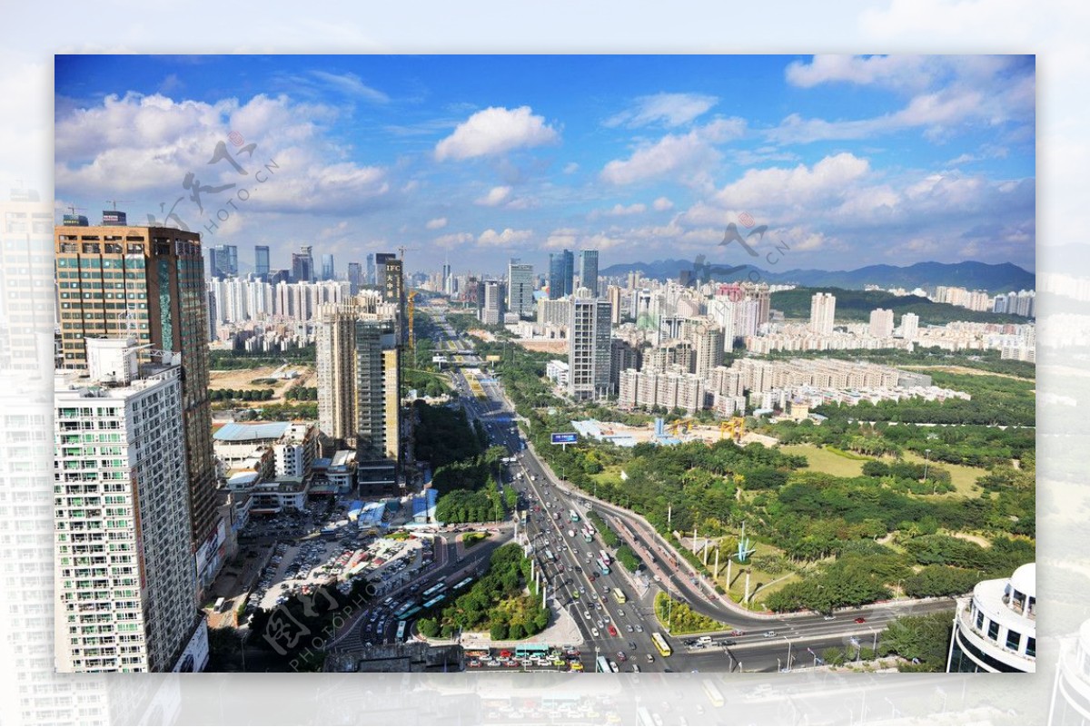 深圳深南中路和中心公园景色图片