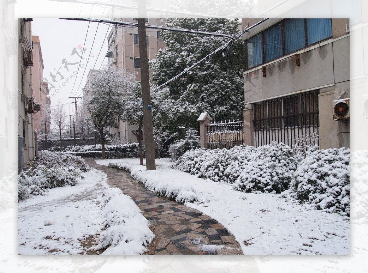 城市雪景图片