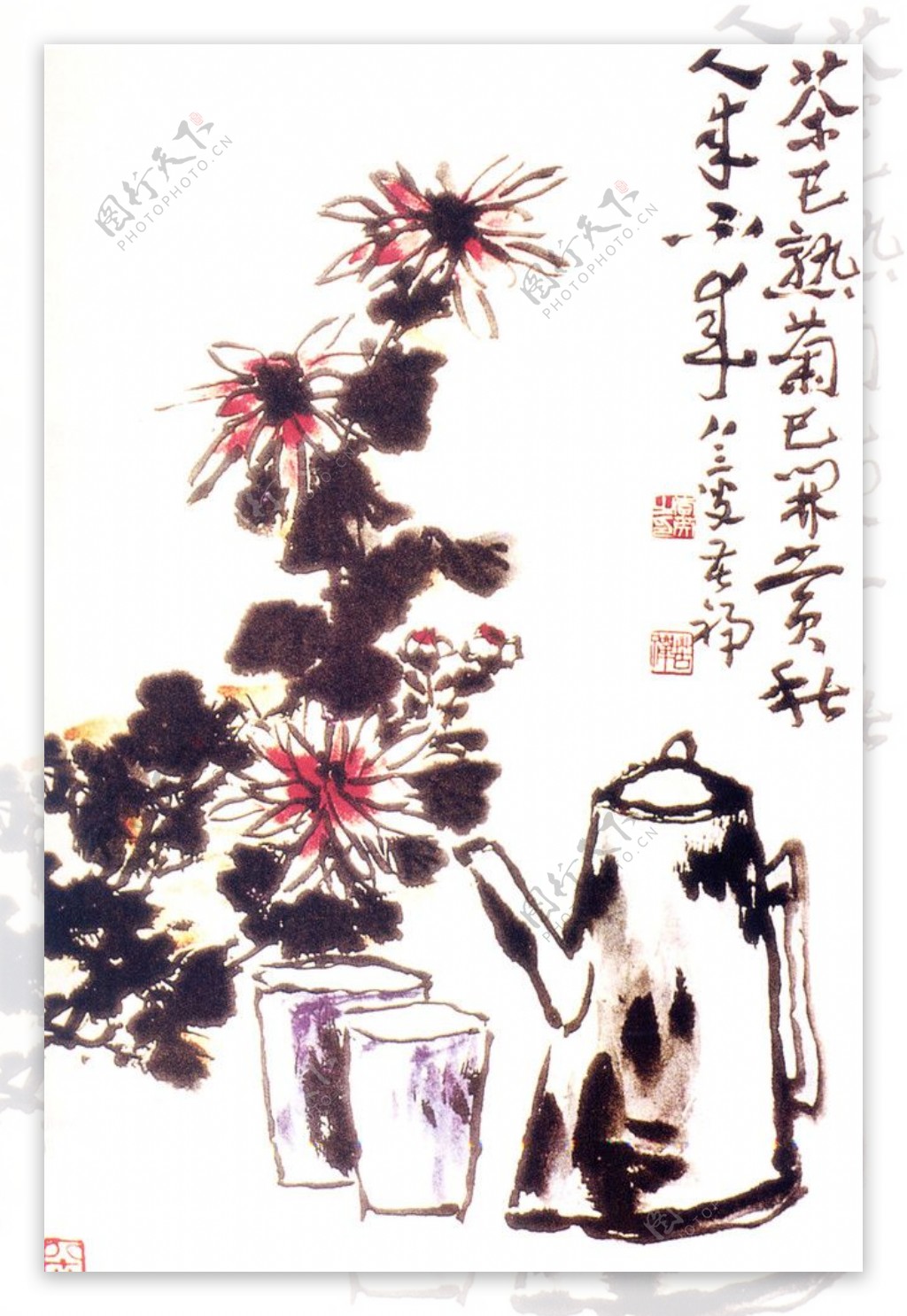 菊花茶壶图片