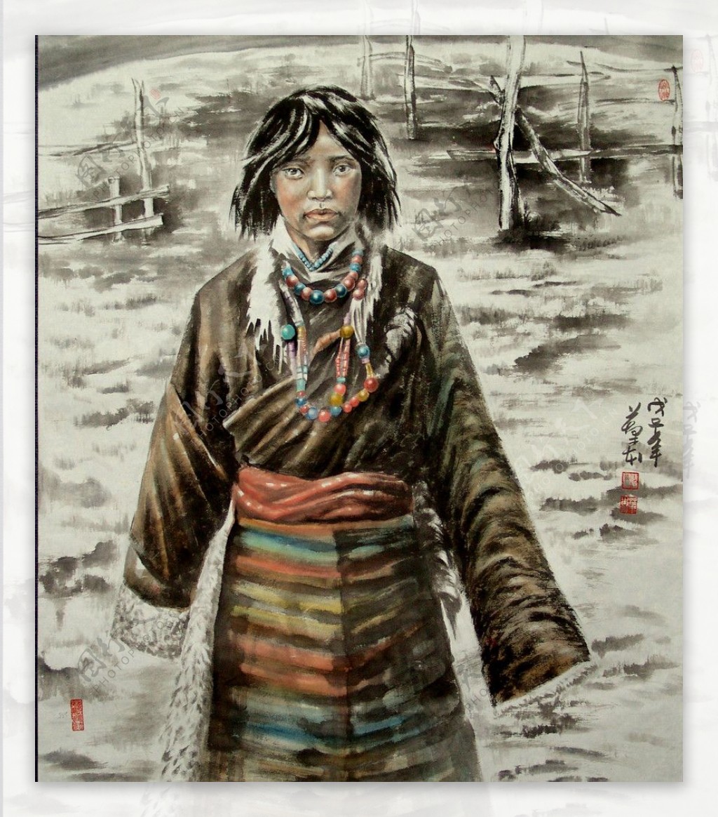 藏族姑娘图片
