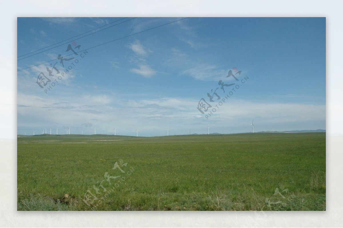 科尔沁大草原上的大风车图片