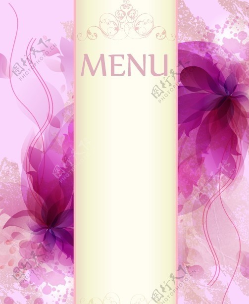 紫色梦幻花纹花朵背景图片