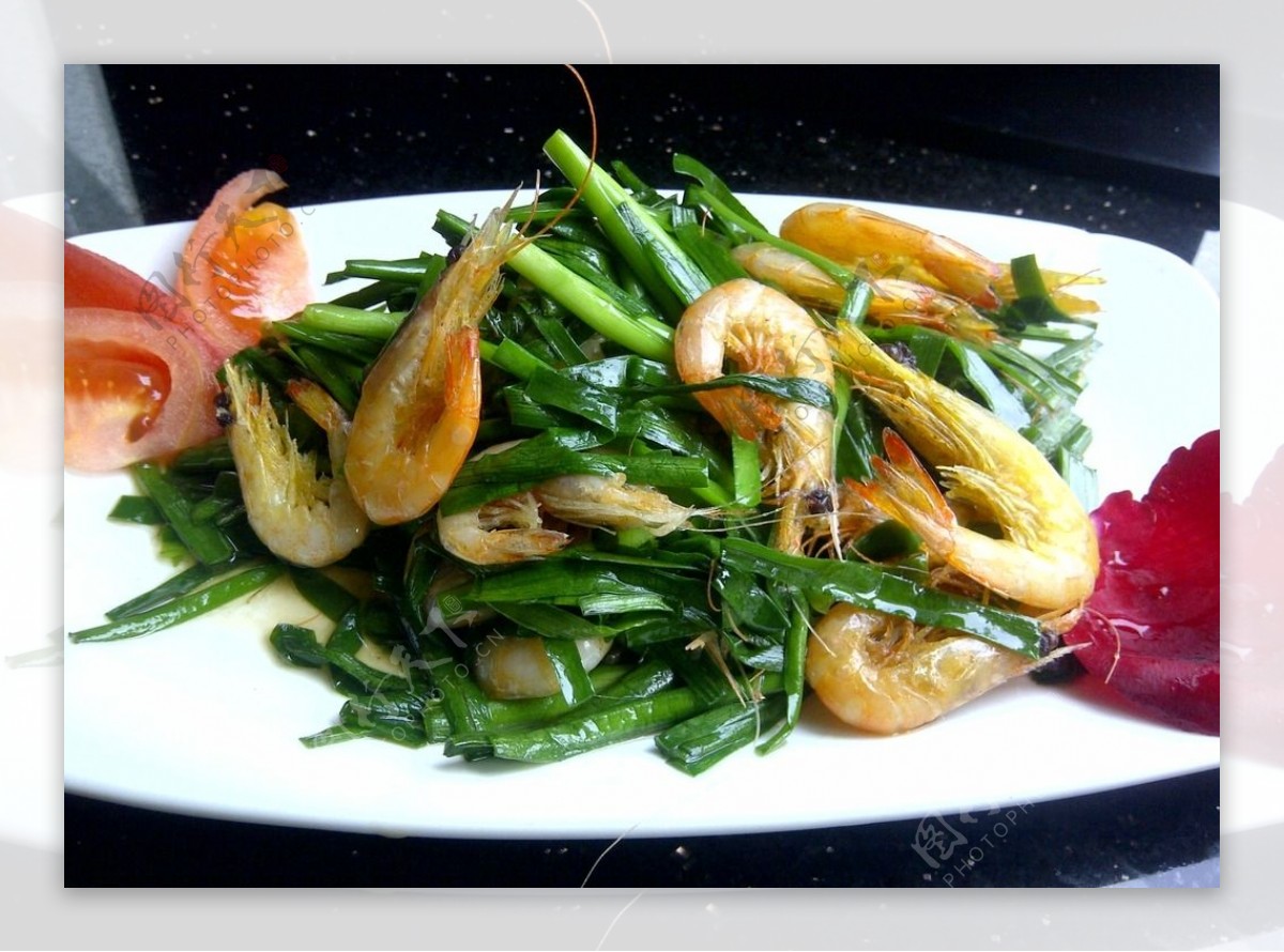 韭菜炒海虾图片
