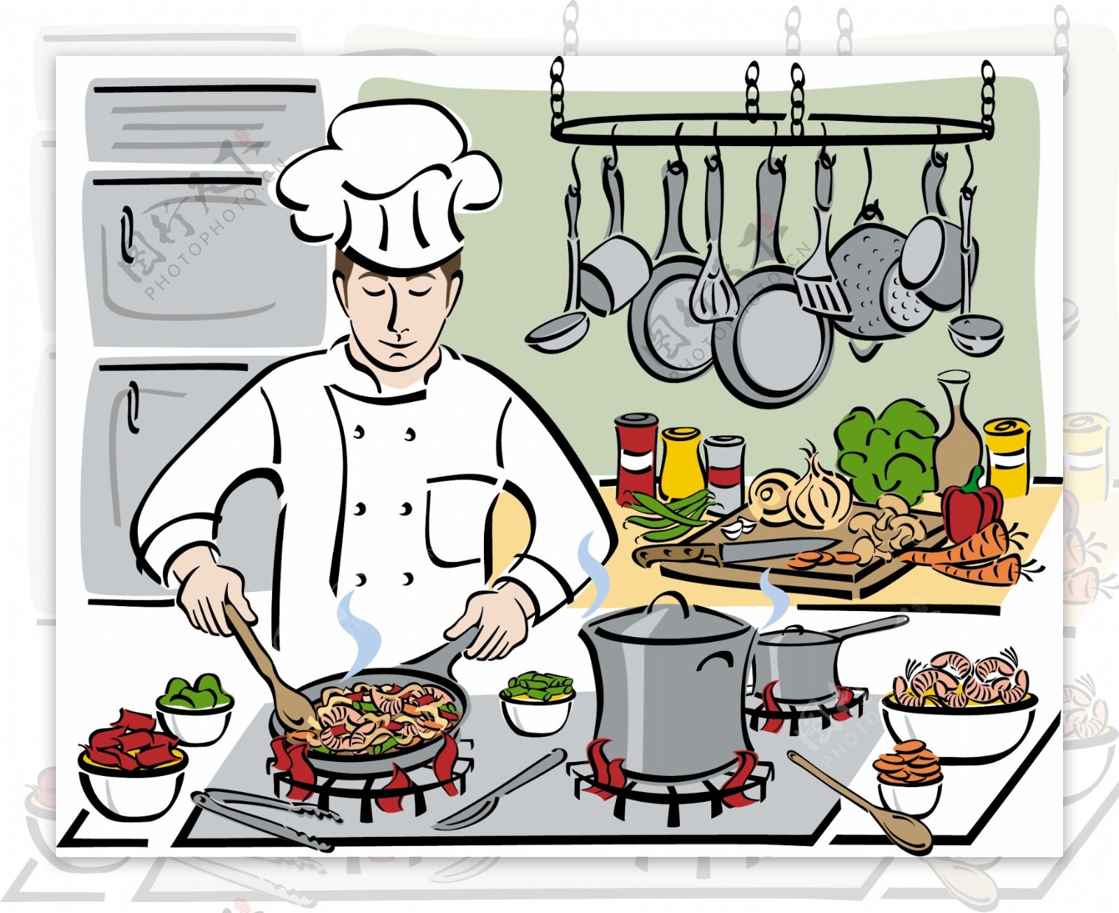 卡通烹饪厨师图片