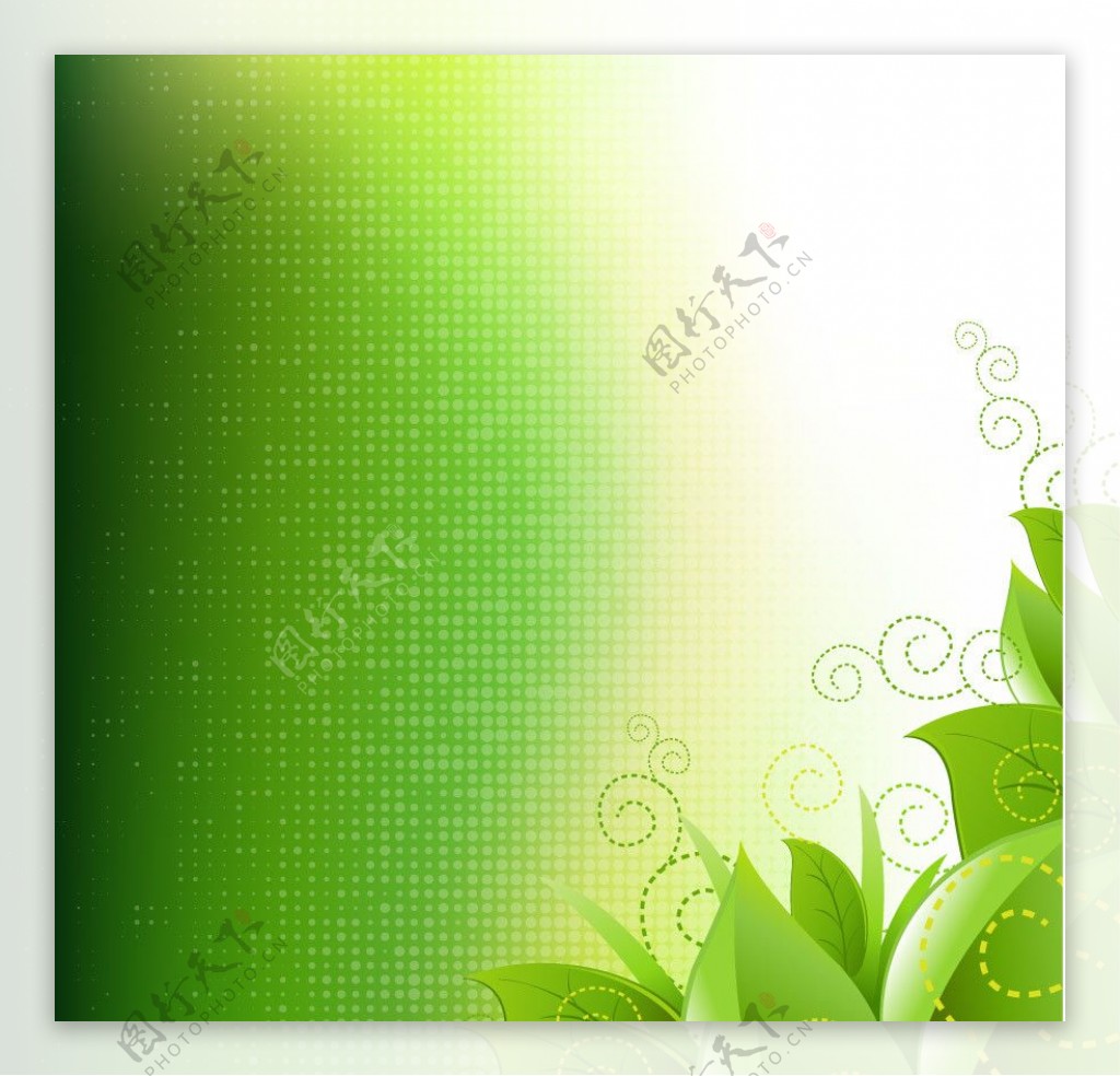 绿叶绿色梦幻背景图片