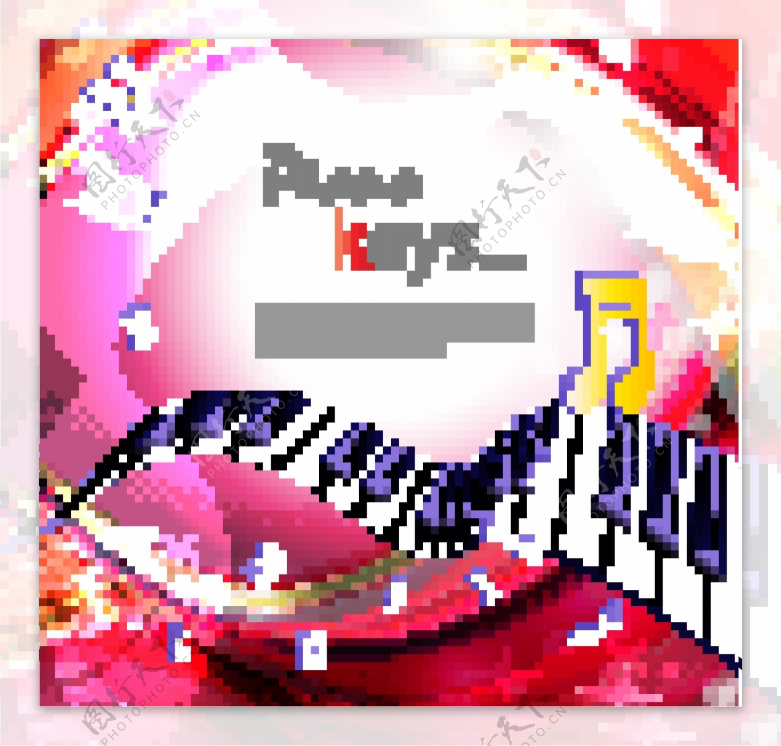 红色动感线条钢琴音符音乐背景图片