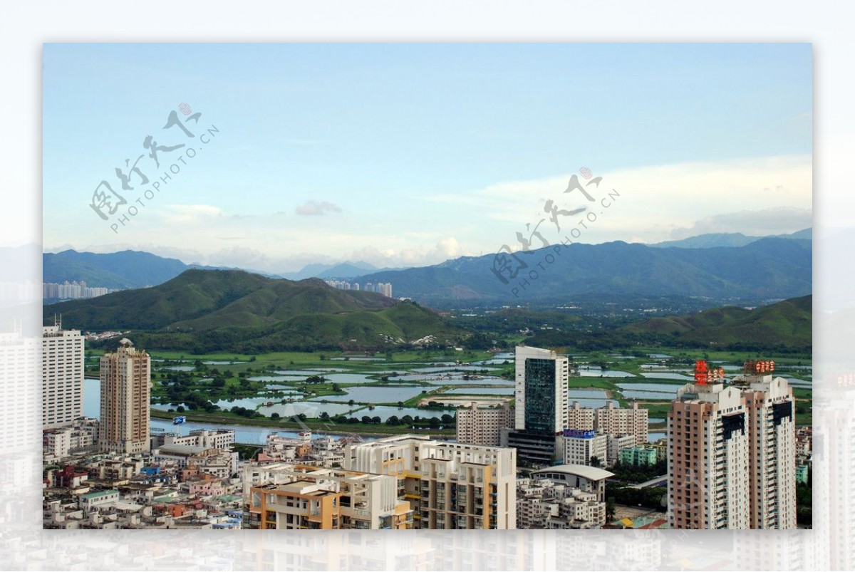 俯视深圳河套地区图片