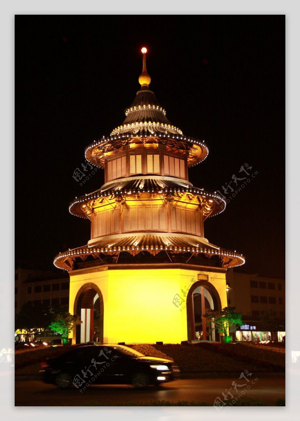 扬州文昌阁夜景图片