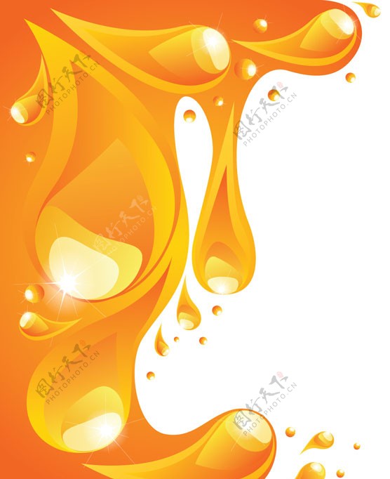 动感橙色液体背景图片