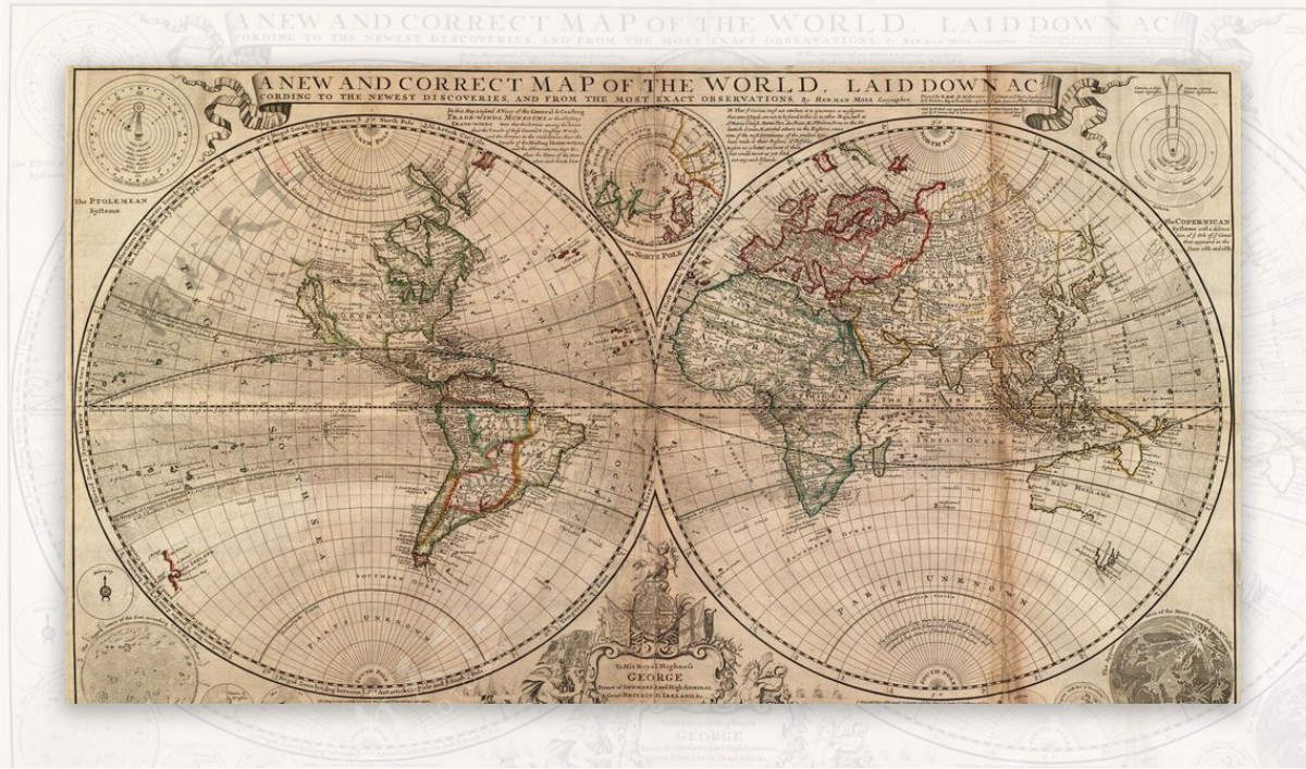 旧航海图背景图片
