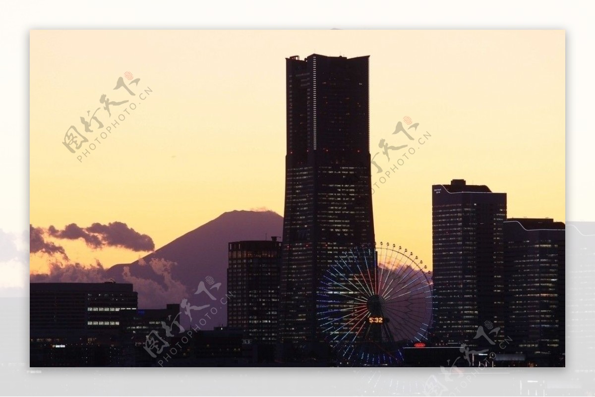 富士日落图片