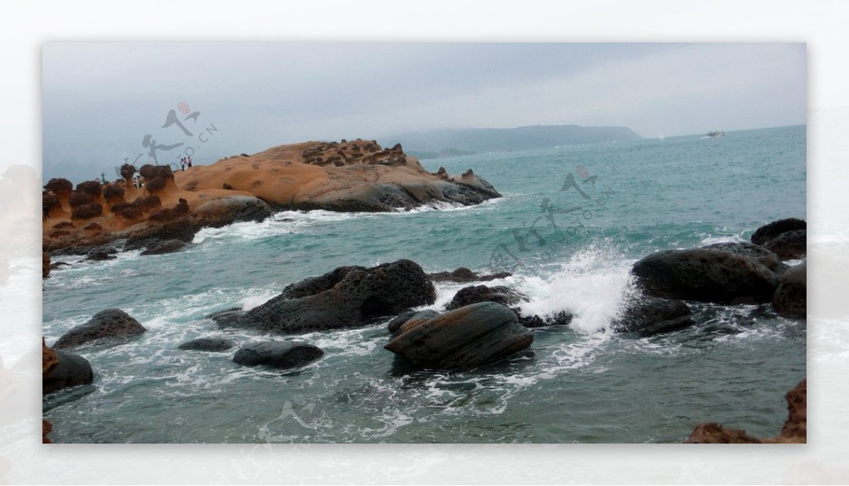 大海海浪海景礁石蓝天绿水内旅游旅游摄影摄影图片