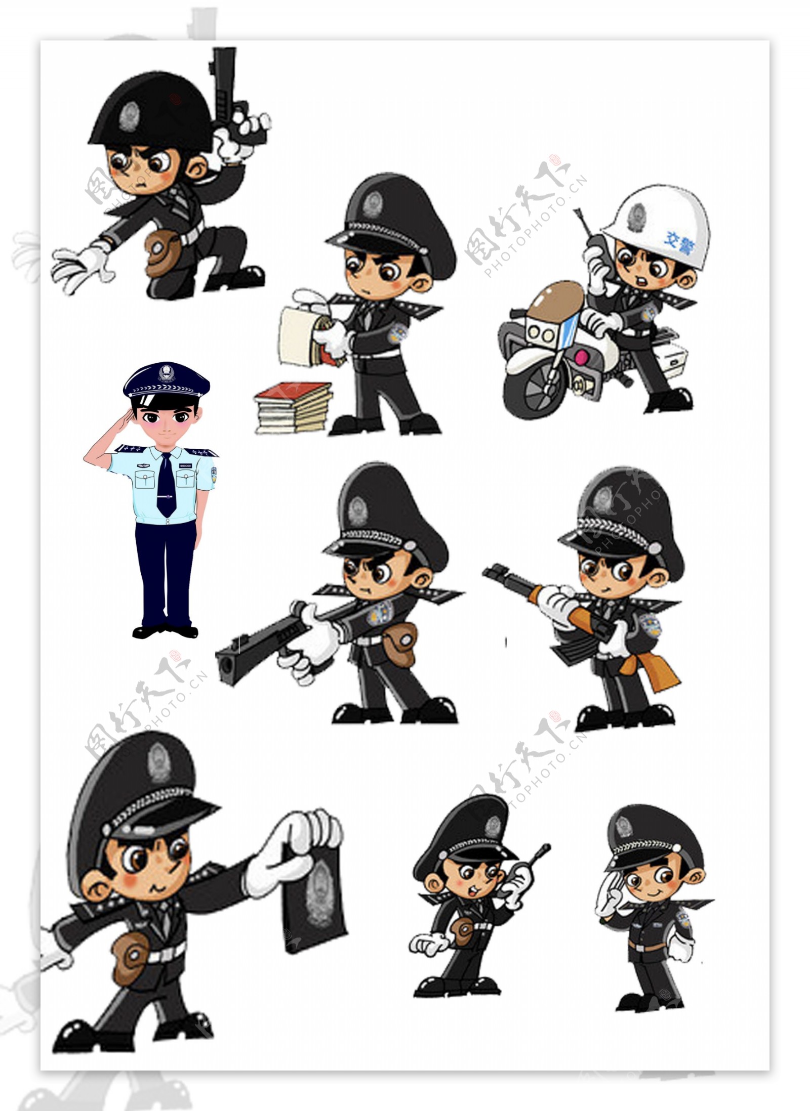 卡通警察图片素材-编号12016864-图行天下