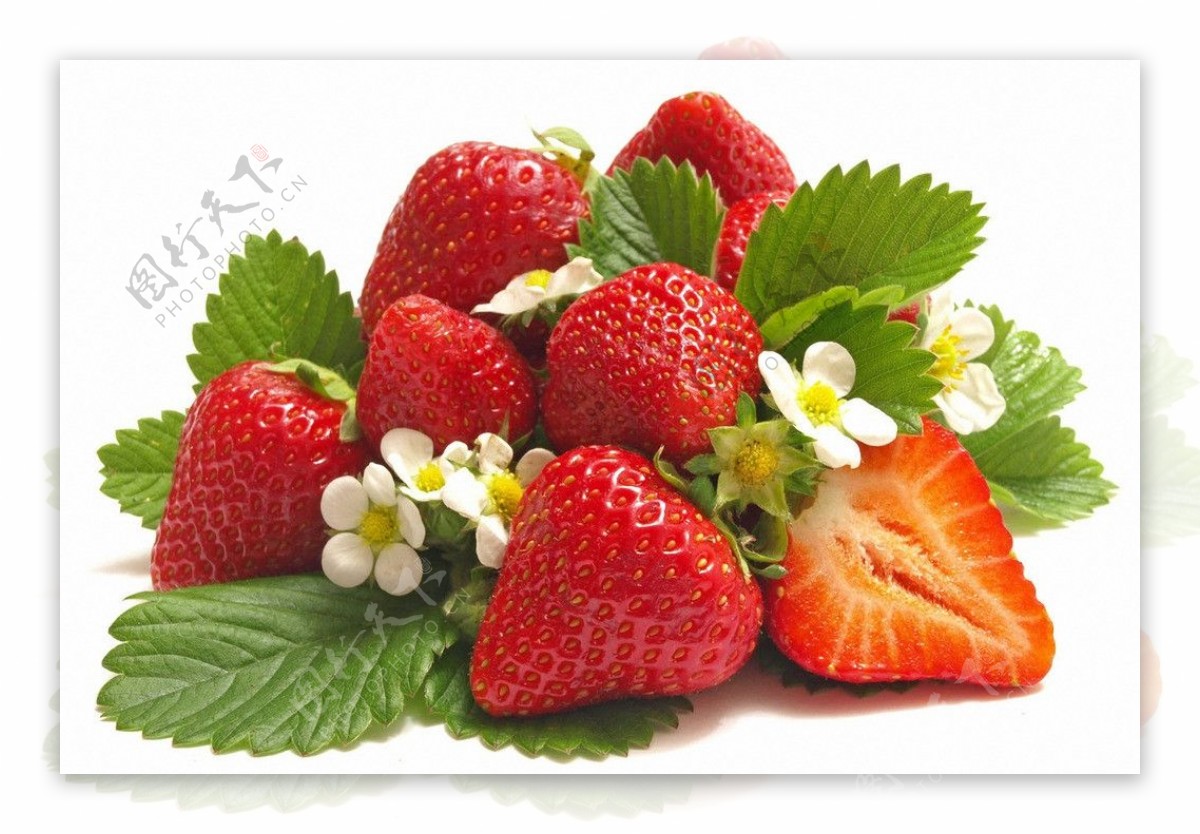高清草莓特写图片