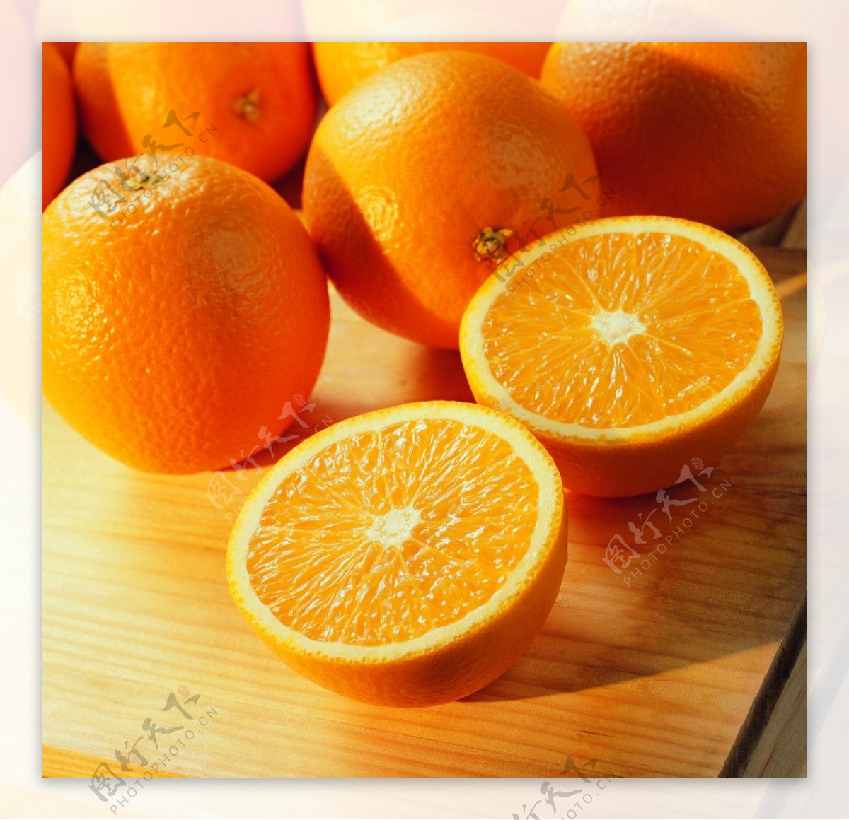 切半柳橙图片