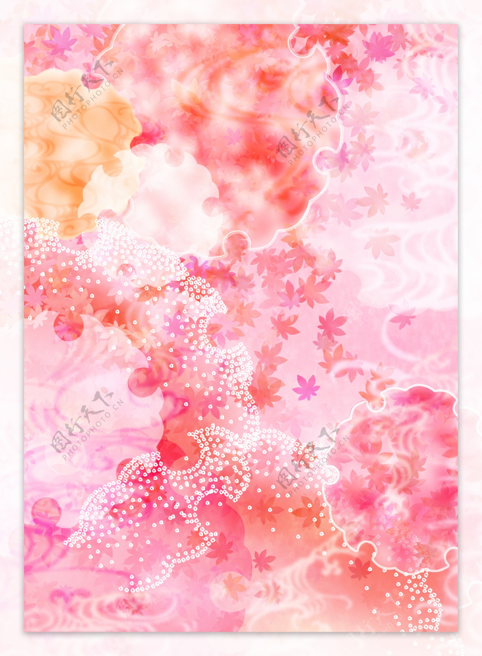 粉红花背景底纹图片