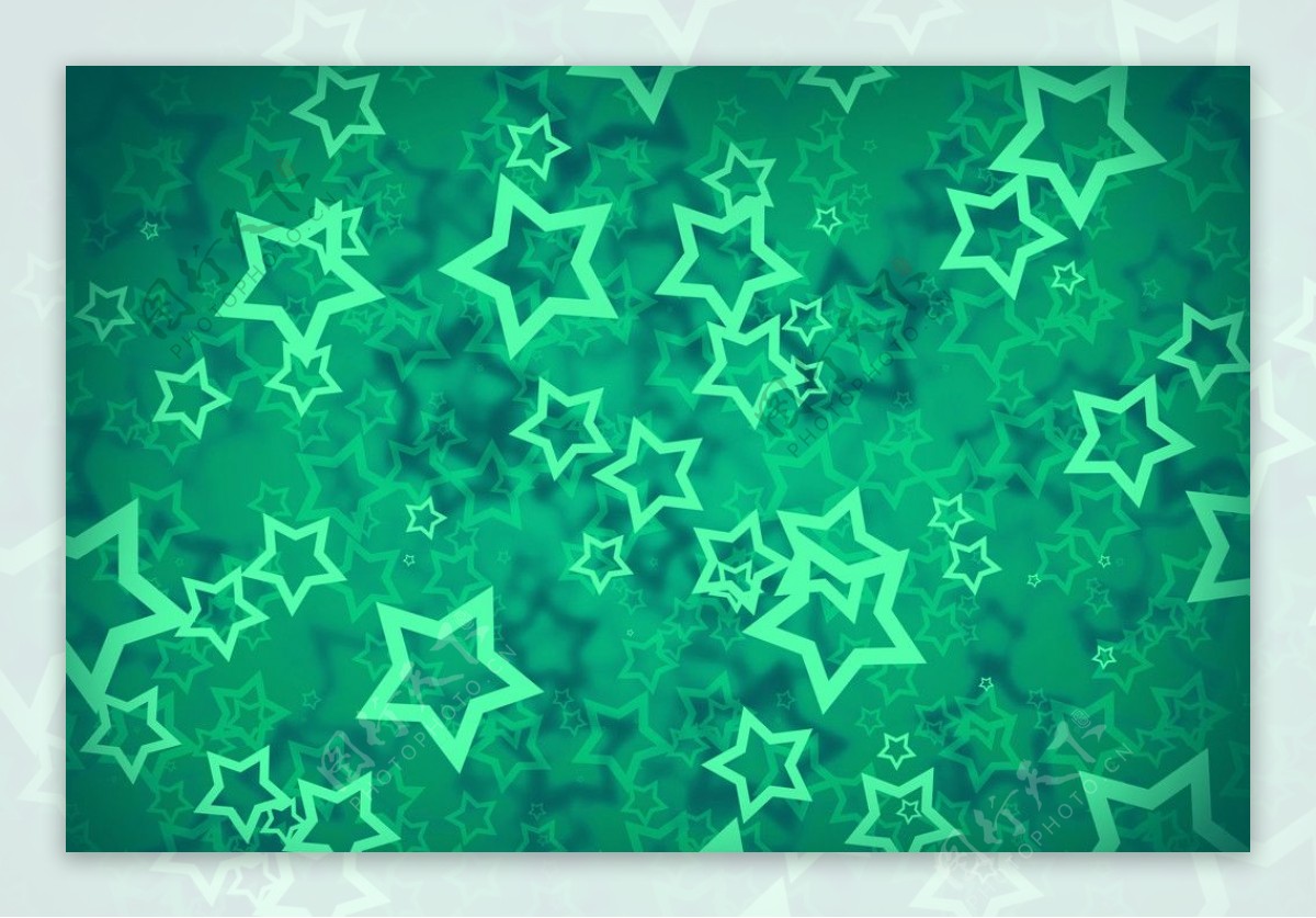 绿色闪动的五角星星背景图图片