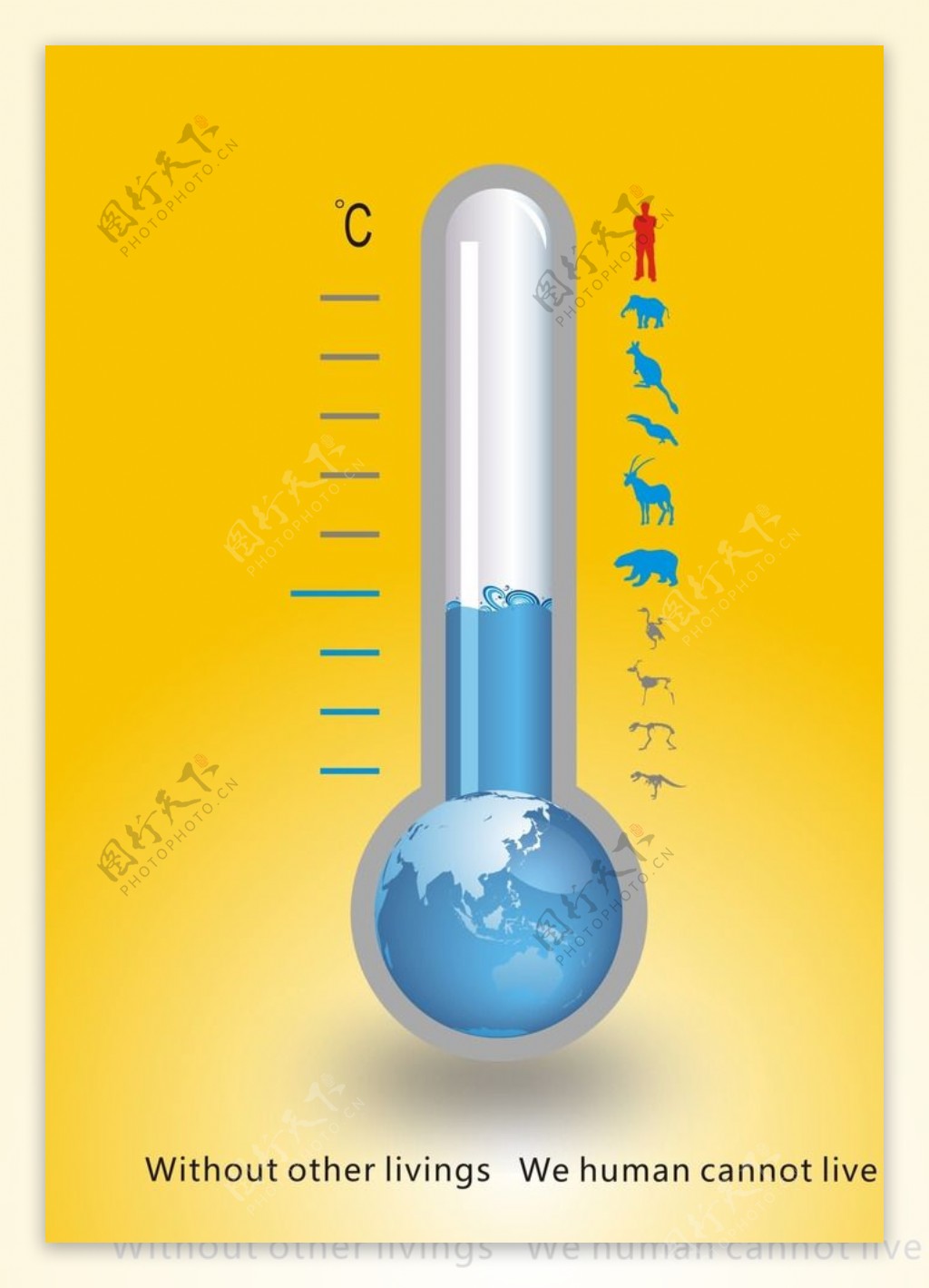 全球变暖公益海报设计图片