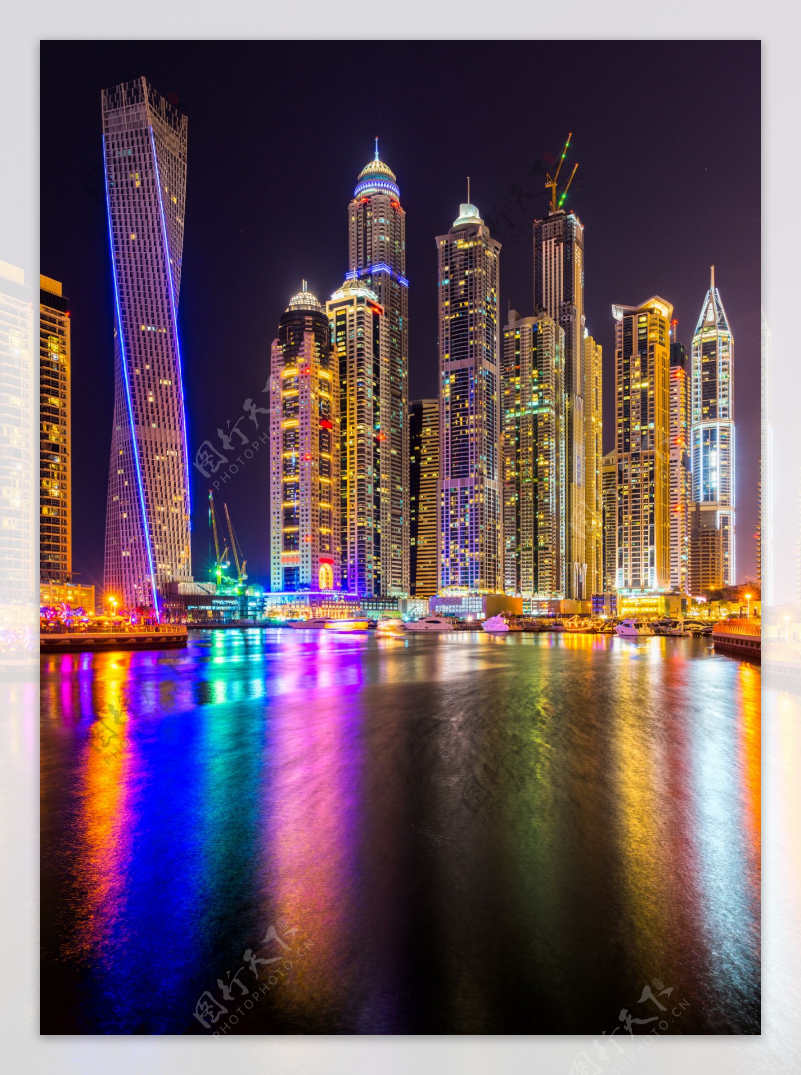 迪拜夜景图片