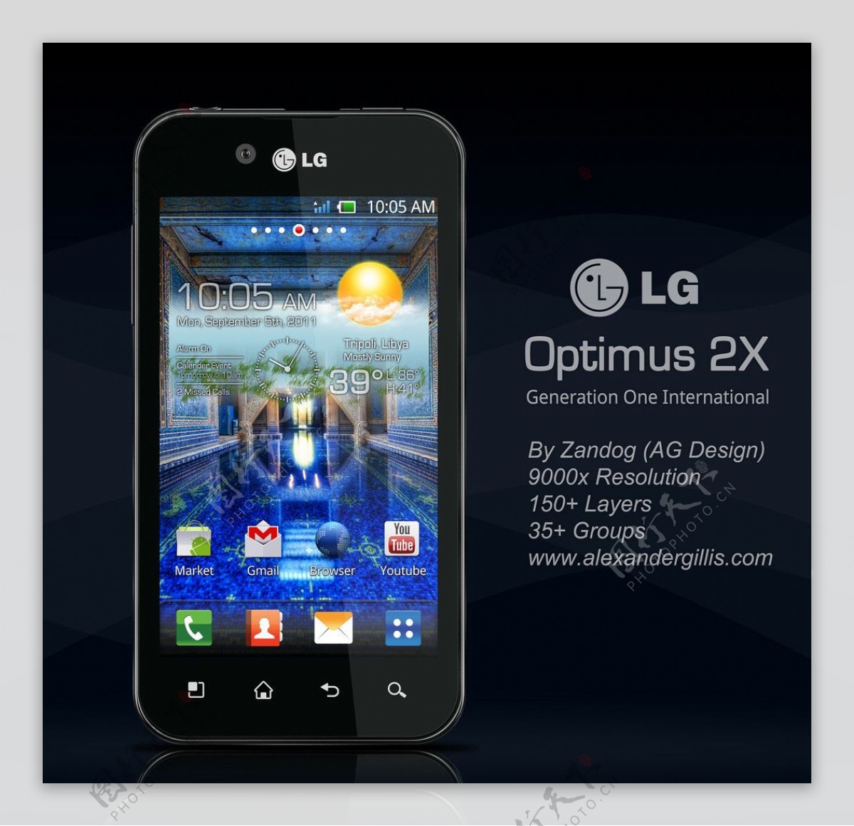 智能安卓手机LGOptimus2X图片