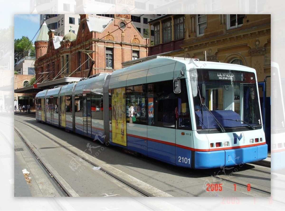 悉尼街头城市有轨电车图片