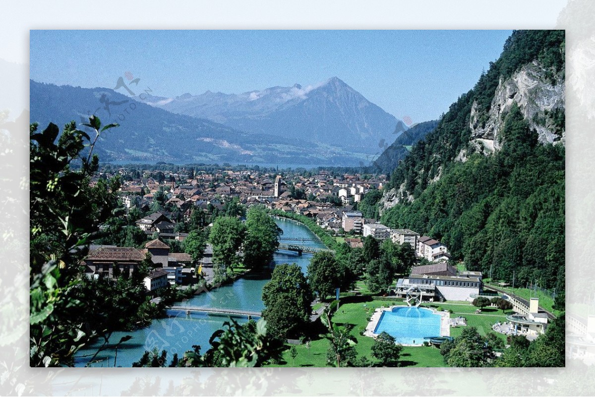 瑞士因特拉肯俯瞰图片