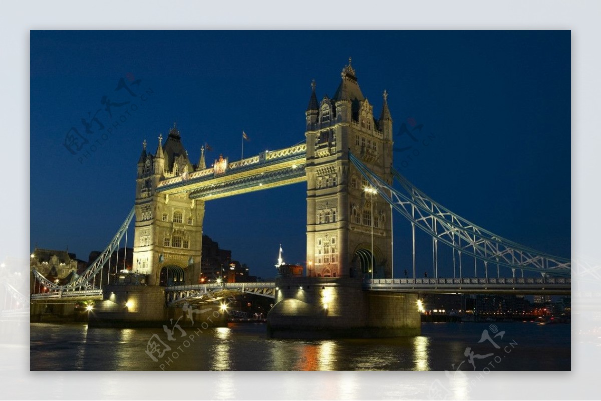 夜晚伦敦桥图片