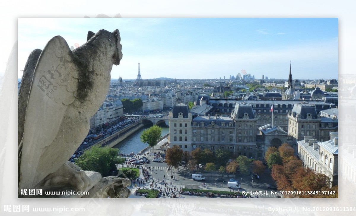 巴黎一角圣母院顶上风景图片