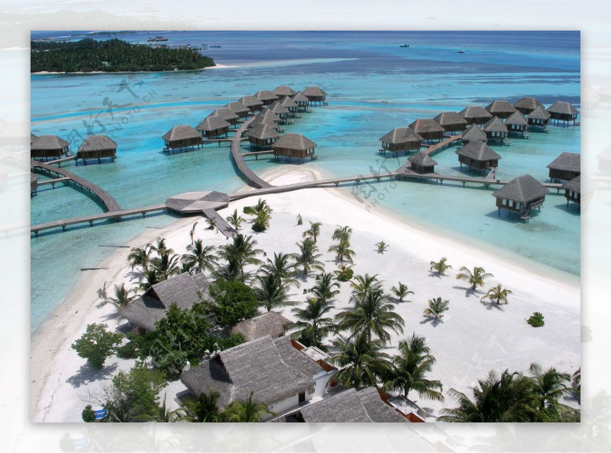 马尔代夫旅游度假村俯瞰图片