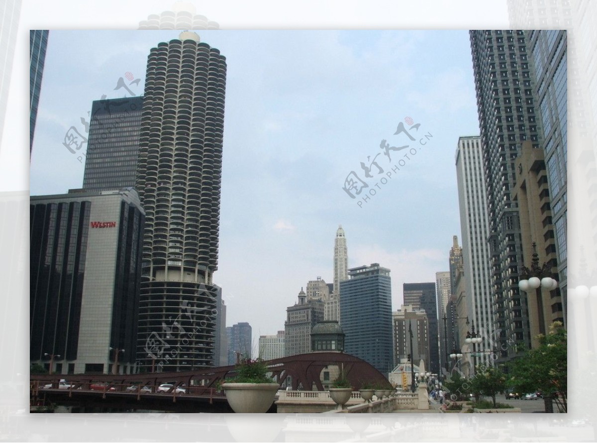 芝加哥街头建筑和街景图片