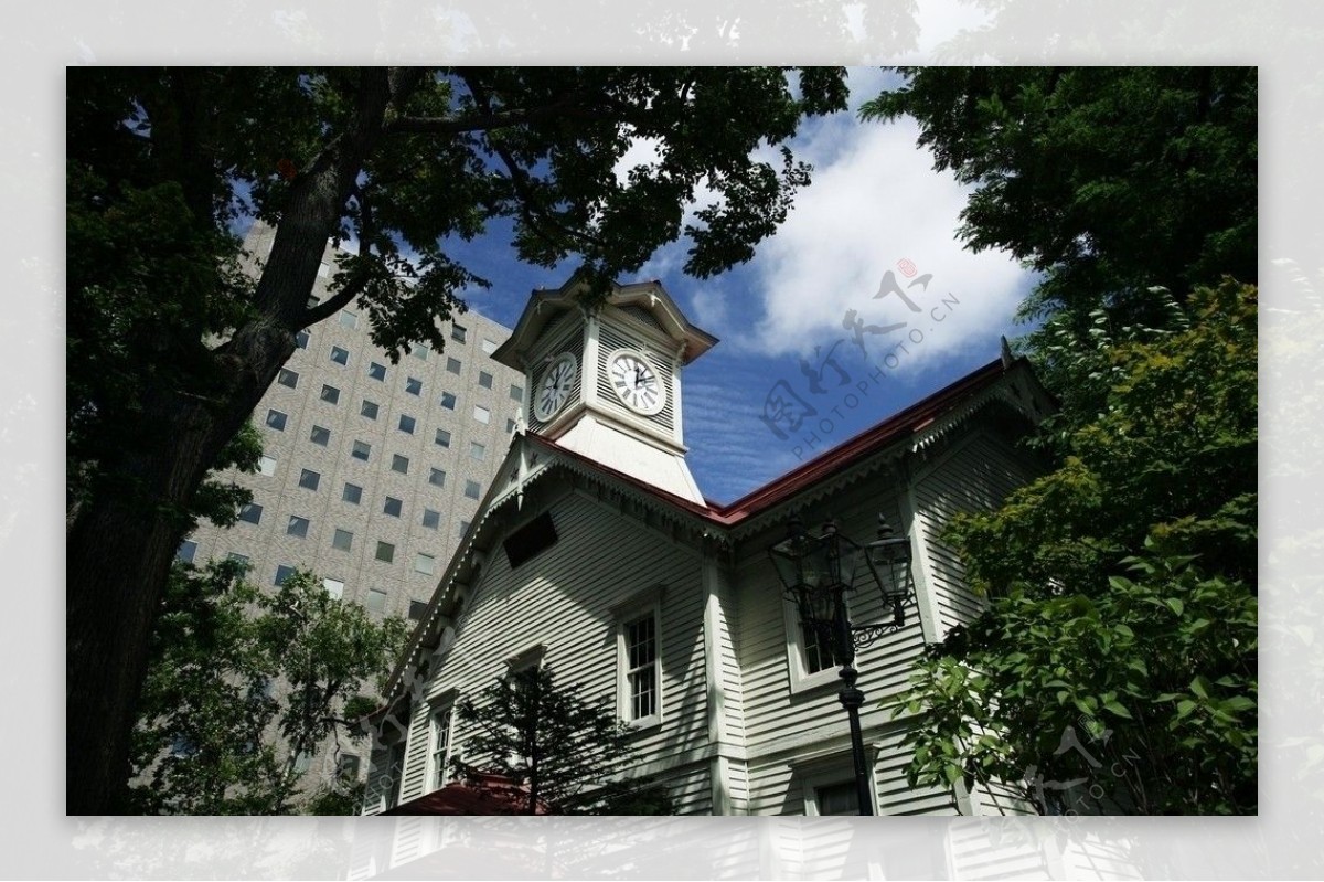 日本札幌著名的表台钟楼图片