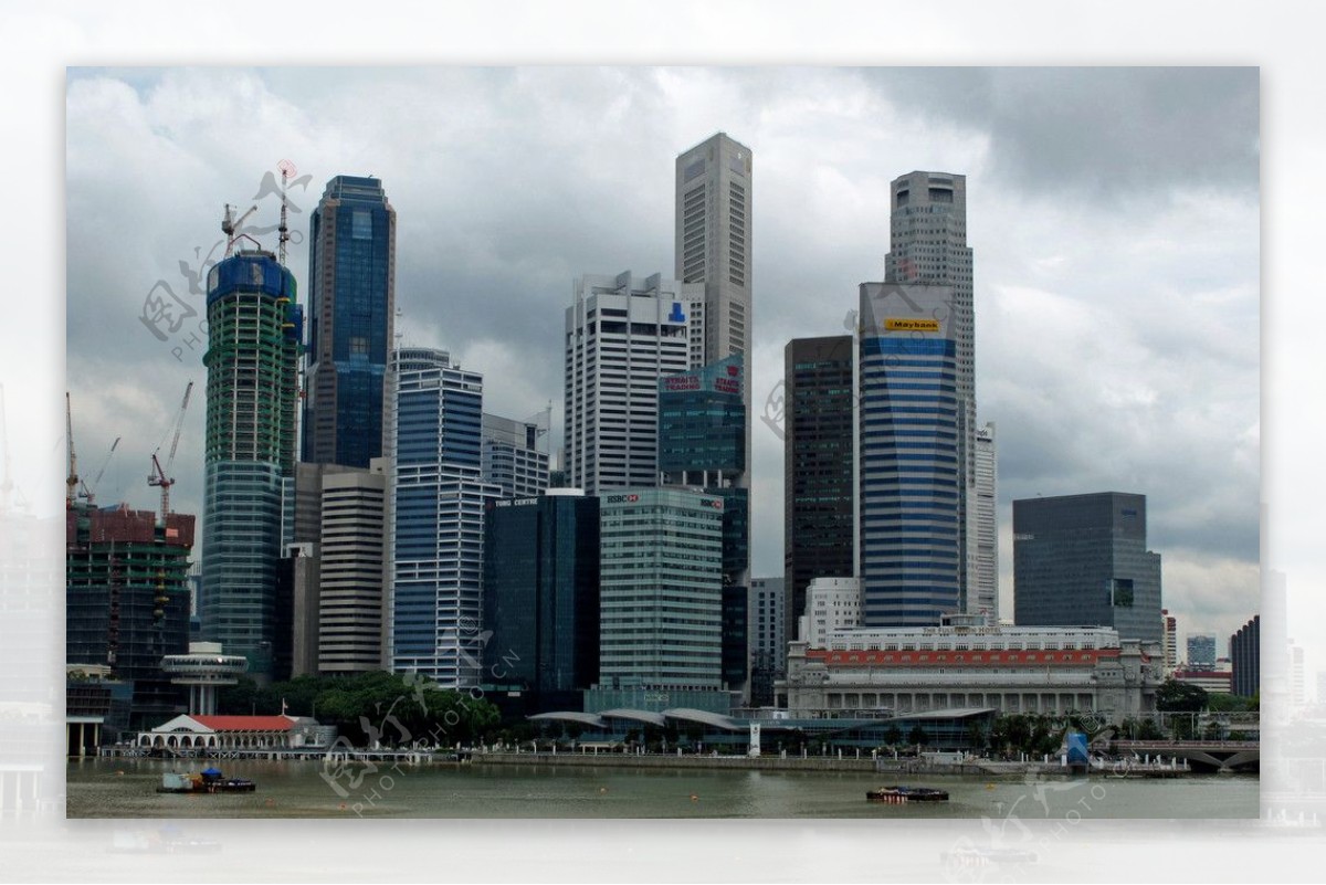 新加坡新加坡河畔的金融区图片