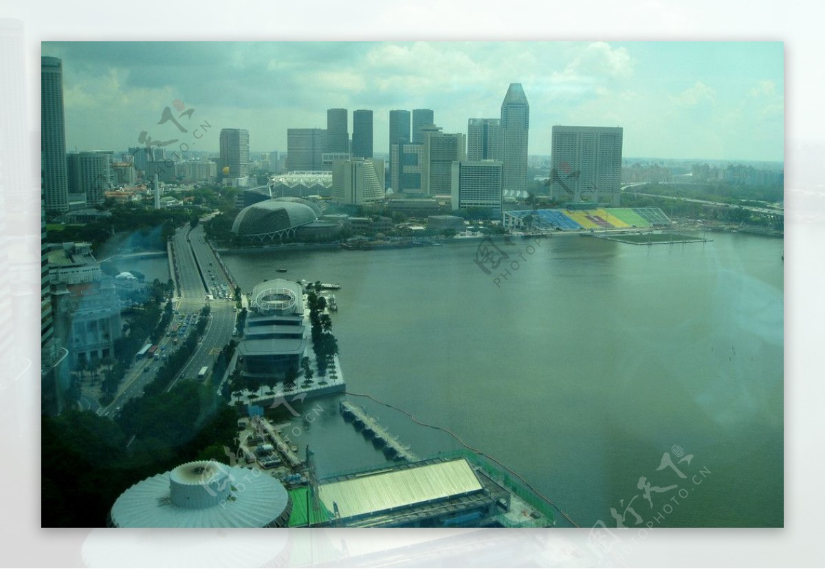 新加坡城市景色俯瞰图片