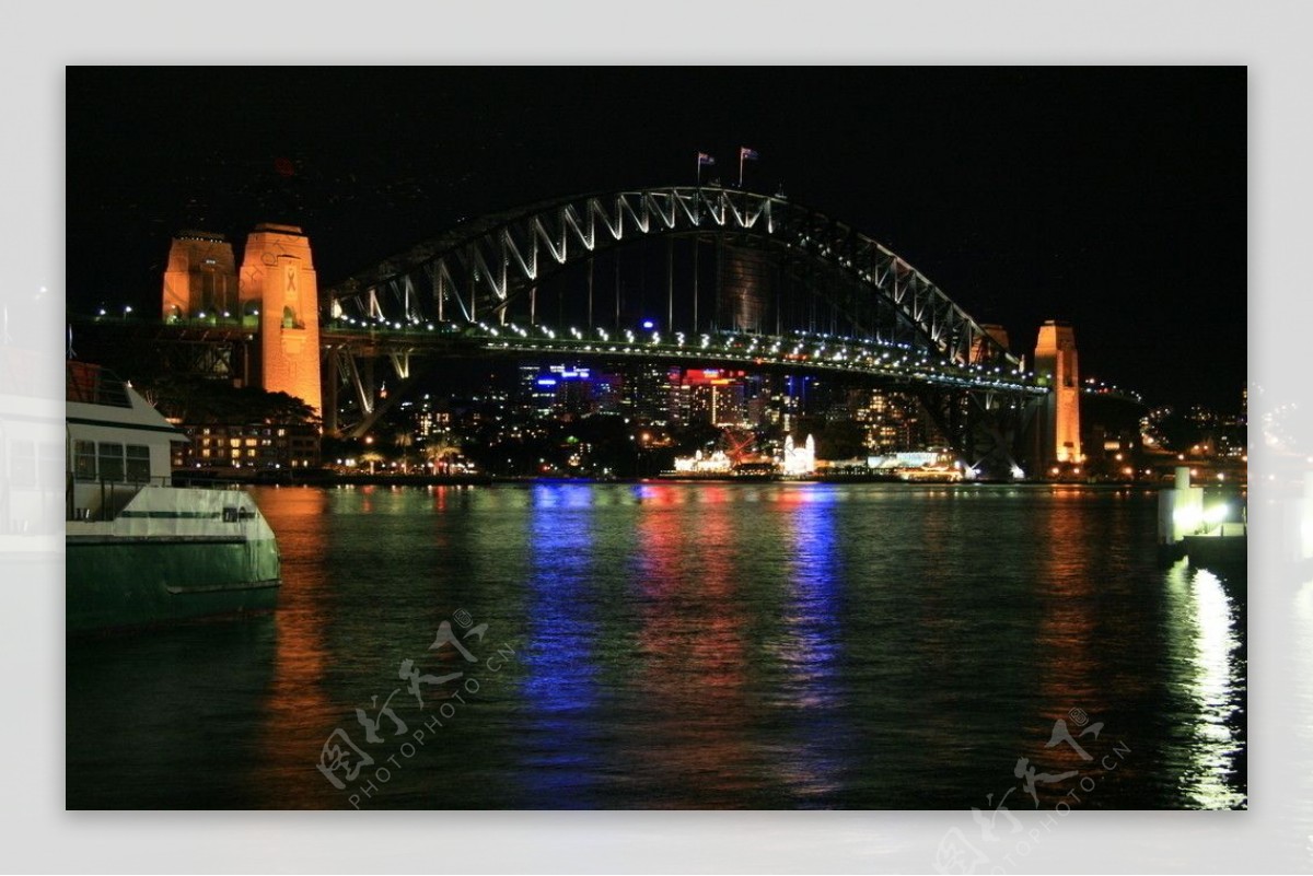 悉尼桥夜景图片