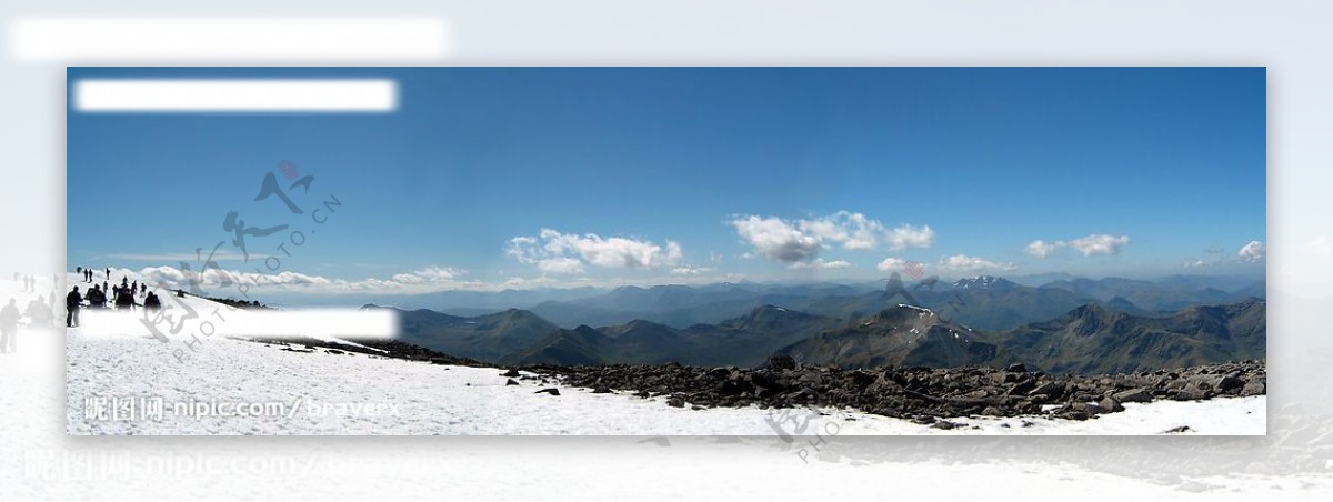 雪山山顶滑雪俯视山景图片