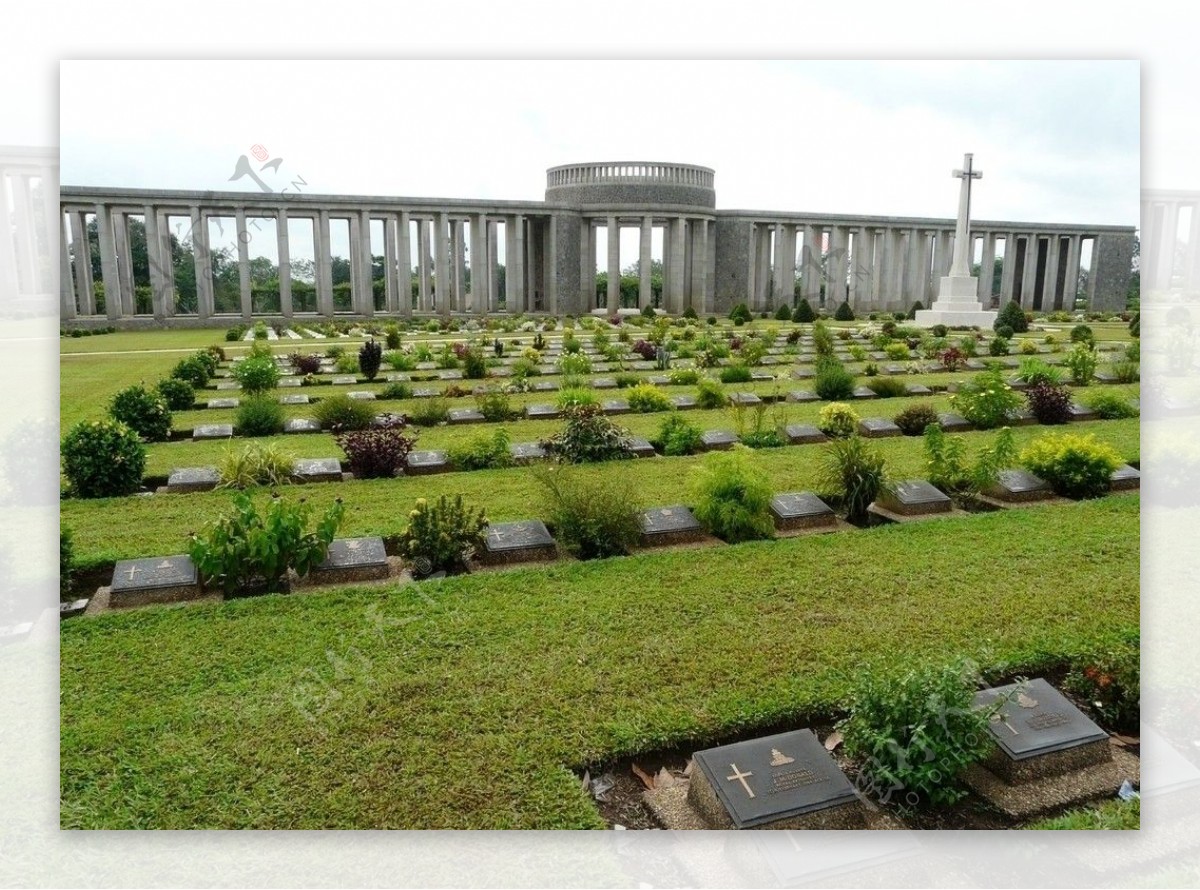 缅甸仰光二战盟军阵亡将士陵园图片