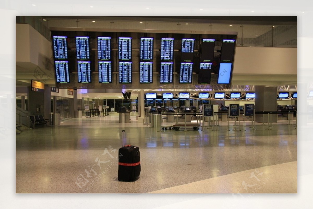美国休斯顿机场出发厅一角图片