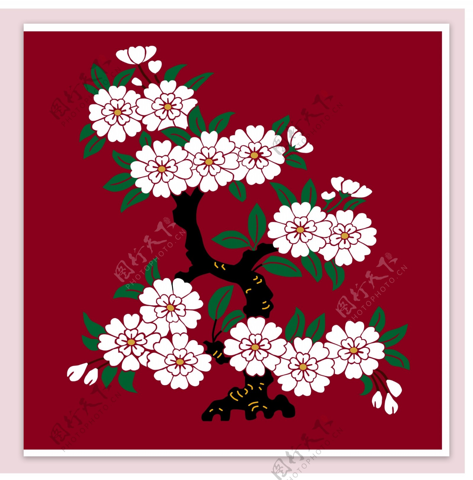日本传统图案矢量素材2花卉植物图片
